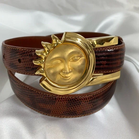 Vintage BARRY KIESELSTEIN CORD celestial belt lizard and alligator sun 90s small Rare & Iconic Barry Kieselstein-Cord late 70s set of FOUR  main image 4
